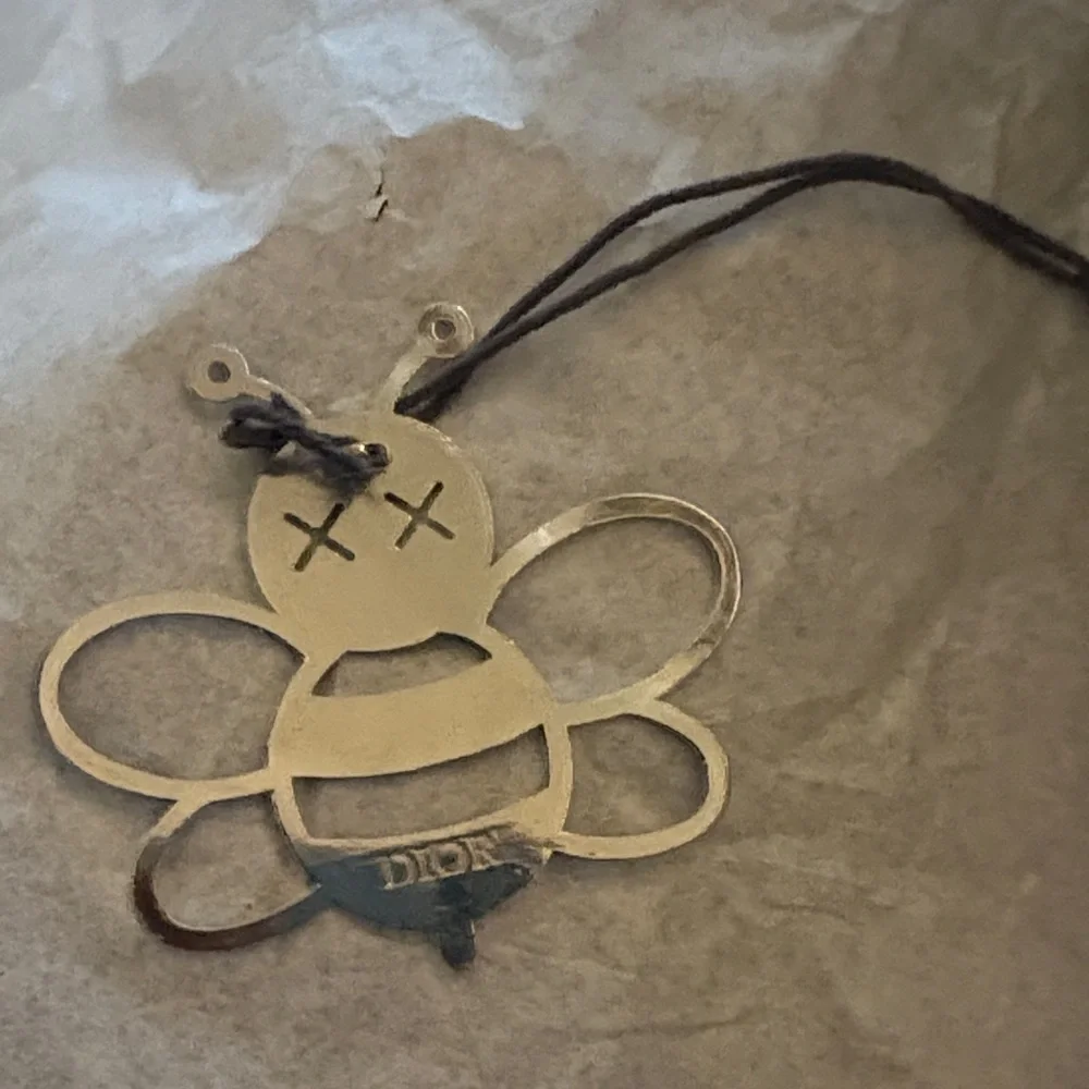 Dior Gold Bee Charm Pendant on Black‎ Cord